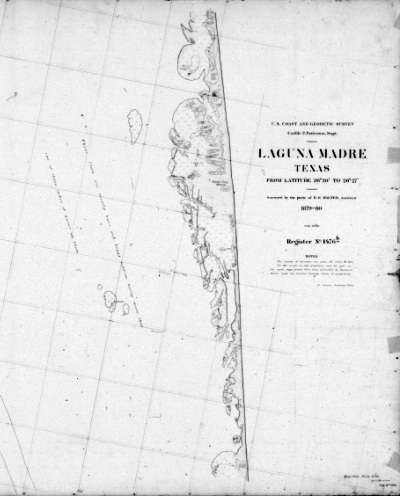 1879 Laguna Madre Texas Survey Map