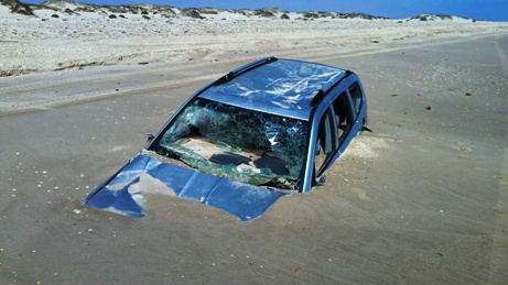 South Padre Island Buried Car